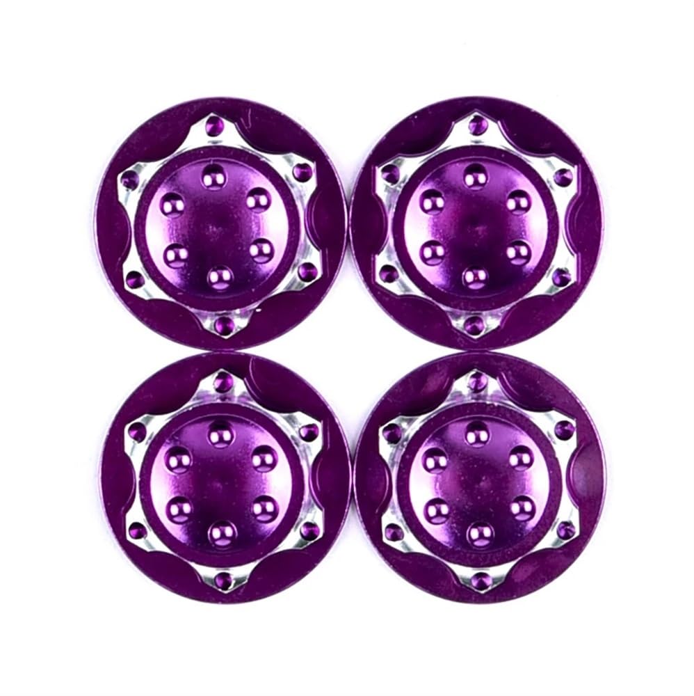 4 stücke Aluminium Rad Hub Abdeckung Antistaub 17mm HEX Mutter Compatible with 1/8 RC Modell Auto Anti-skid Rad Abdeckung maßstab 1:8(PURPLE) von WYNAnGAI