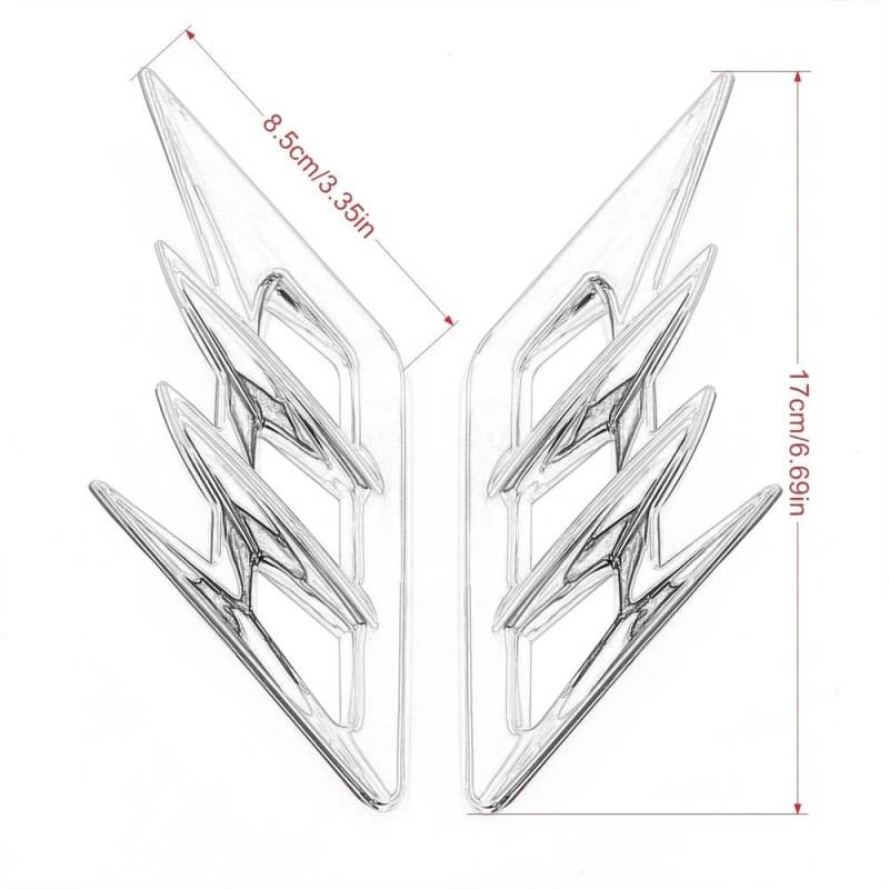 GL1800 Chrom-Akzente, kompatibel mit 1800 F6B Motorrad-Seitenverkleidung, Kotflügel-Entlüftungsverkleidungsverkleidung 2018 2019 2023(REAR) von WYNAnGAI