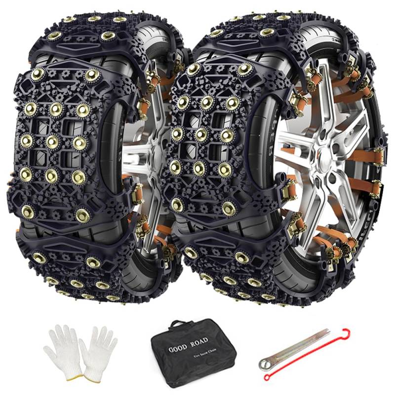 WYRIAZA Schneeketten Universal Schnellmontage Auto - 6 Stück Snow Chains Cars 165-265MM R15-R19 zum Beispiel Schneeketten 205 55 R16 Schneeketten 225 55 R17 Schneeketten 205 60 R16 Schneeketten 215 65 von WYRIAZA