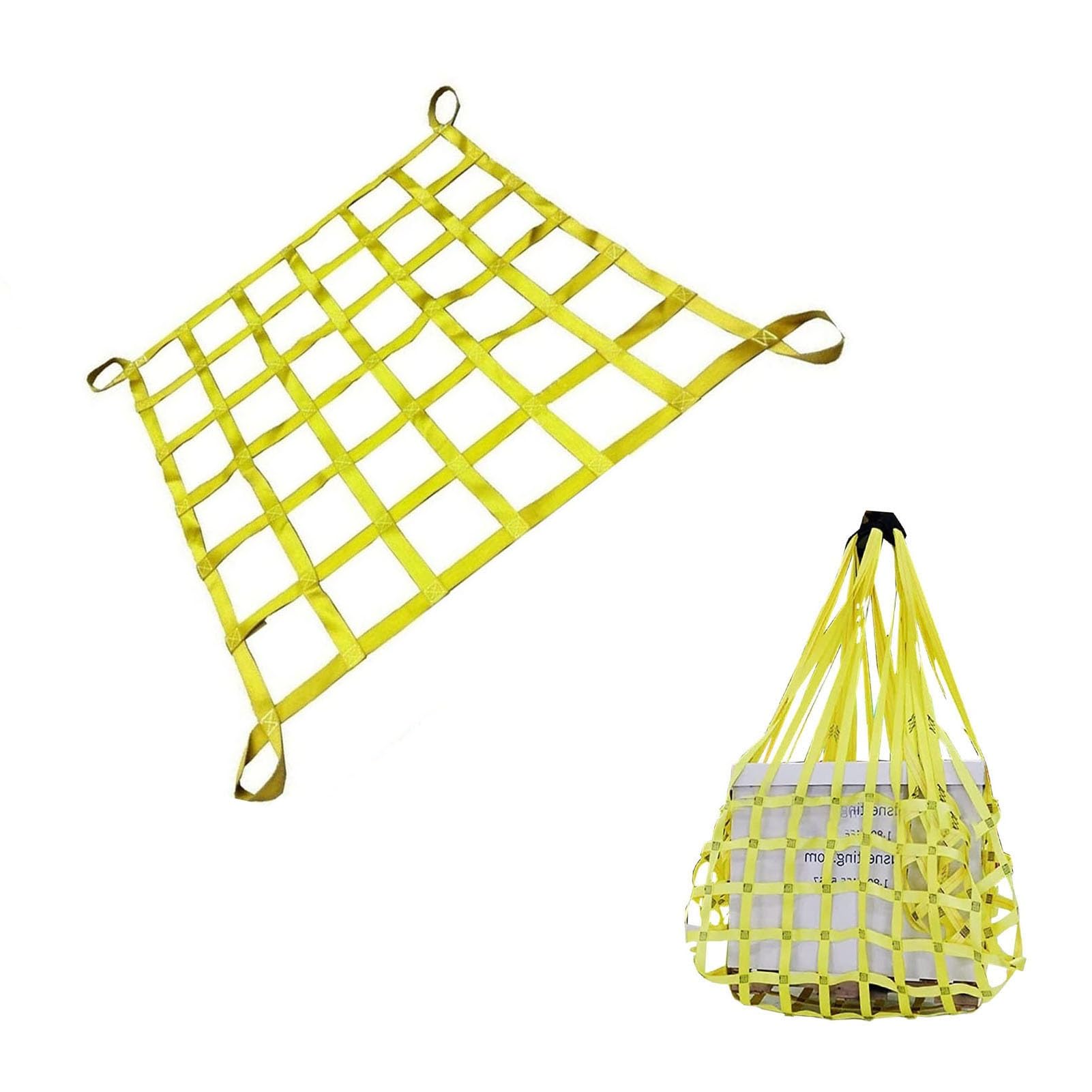 Cargo Lifting Net - Hanging Netting for Towing Heisting, Cargo Net for Pickup Truck Beded, Lifting Cargo Net, Flat Polyester Sling Hoisting Net Square Mesh Tear Resistance Safety Net Straps (1 X von WYRMB