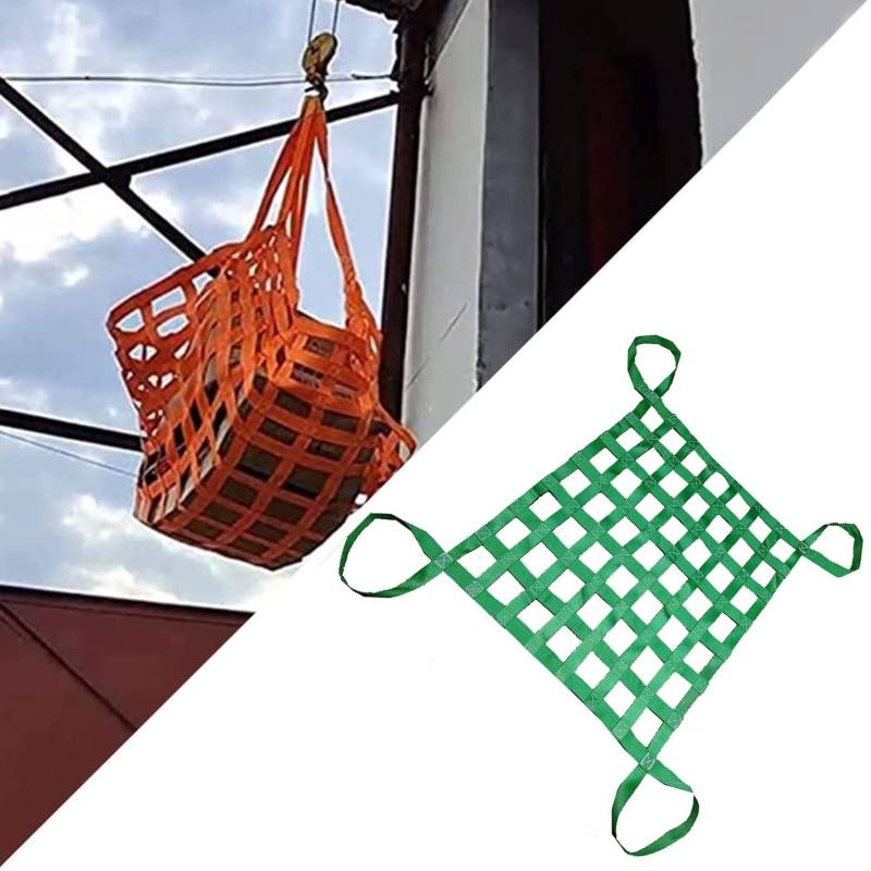 Hebenetze für Ladung – Hebeschlingennetze, starke lasttragende Materialhandhabungsgurte, Hebenetz für das Be- und Entladen von Gütern an Docks (einfarbig, 2 x 2 m/Maschenweite/20 cm/Last 3,5 t) von WYRMB