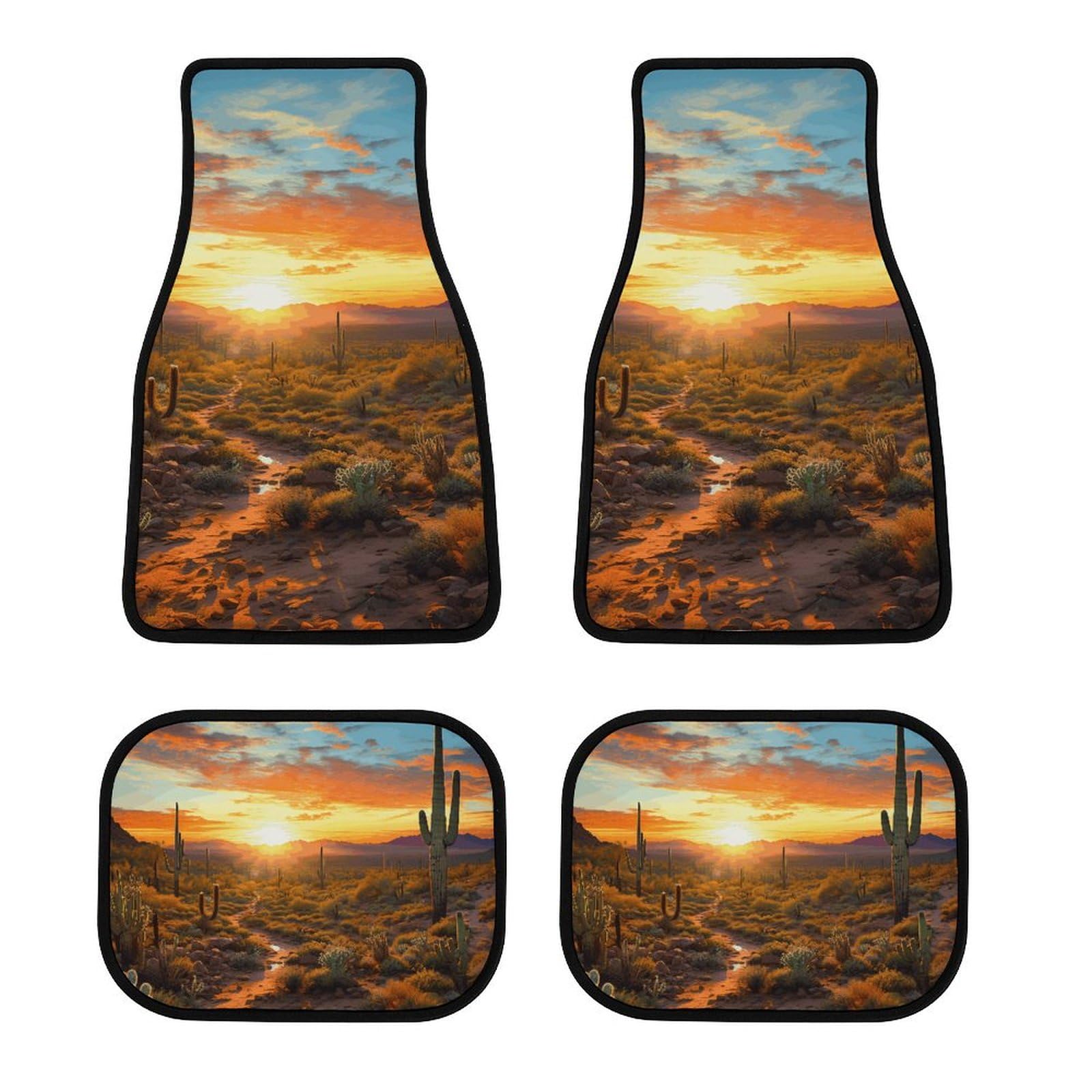 Auto Fußmatten, Saguaros bei Sonnenuntergang Druck Auto Fußmatten Auto Fußmatten Auto Innenmatten Allwetter Fußmatten von WYUSPGK