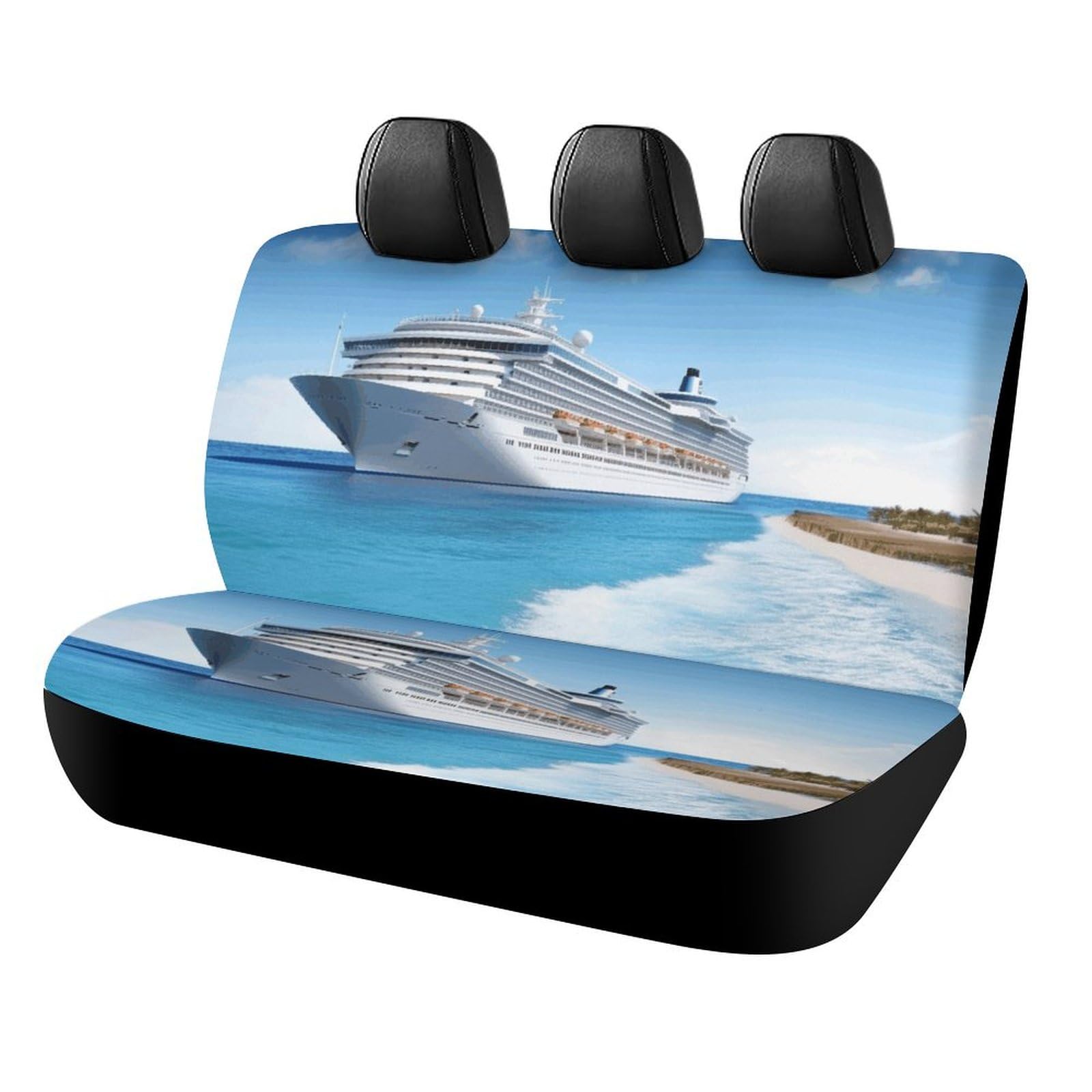 WYUSPGK Autositzbezug, Seaside Cruise Ship Print Rücksitzbezug Auto Sitzbezug Universal Autositzbezug Autositzschoner von WYUSPGK