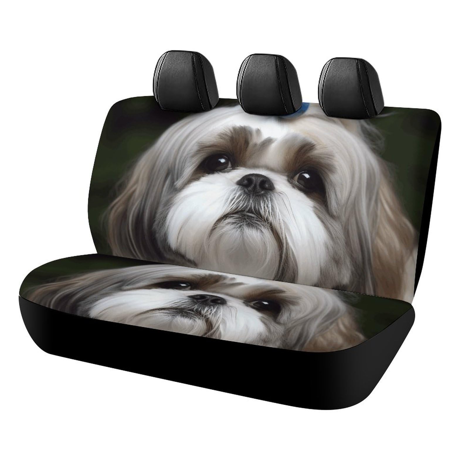 WYUSPGK Autositzbezug, Shih Tzu Hund Druck Rücksitzbezug Auto Sitzbezug Universal Autositzbezug Autositzschoner von WYUSPGK