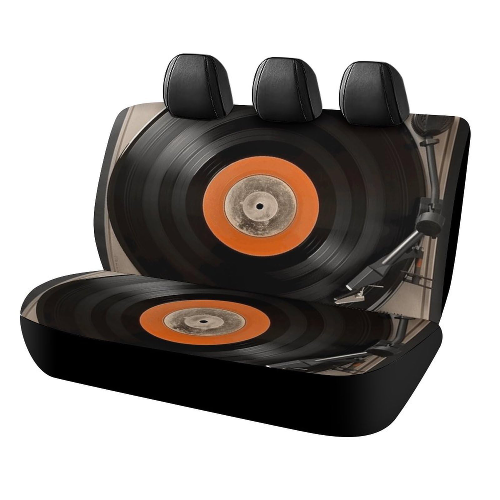 WYUSPGK Autositzbezug, Vintage-Vinyl-Schallplatten-Druck, Rücksitzbezug, Auto-Sitzbezug, universeller Autositzbezug, Autositzschoner von WYUSPGK