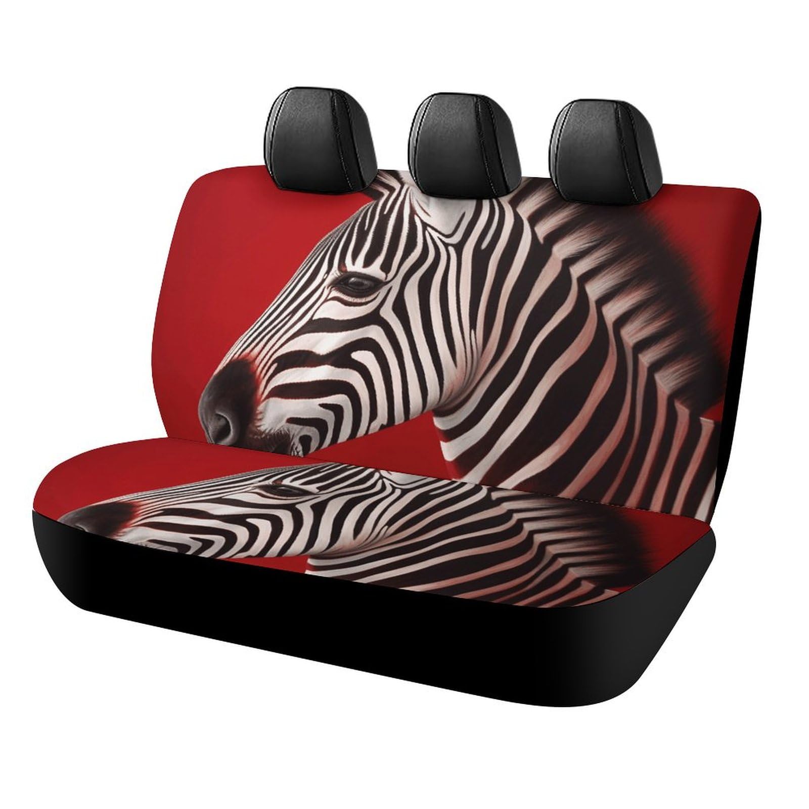 WYUSPGK Autositzbezug, Zebra-roter Druck, Rücksitzbezug, Auto-Sitzbezug, universeller Autositzbezug, Autositzschoner von WYUSPGK