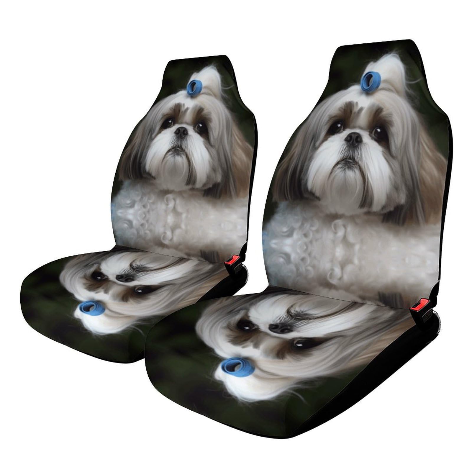 WYUSPGK Universeller Autositzbezug, Shih Tzu Hunde-Druck, Fahrzeugsitzbezug, Auto-Sitzbezug, langlebiger Schutz, einfache Installation von WYUSPGK