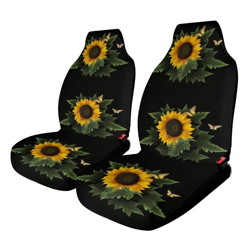 WYUSPGK Universeller Autositzbezug, Unkraut mit Sonnenblumen-Druck, Fahrzeugsitzbezug, Auto-Sitzbezug, langlebiger Schutz, einfache Installation von WYUSPGK