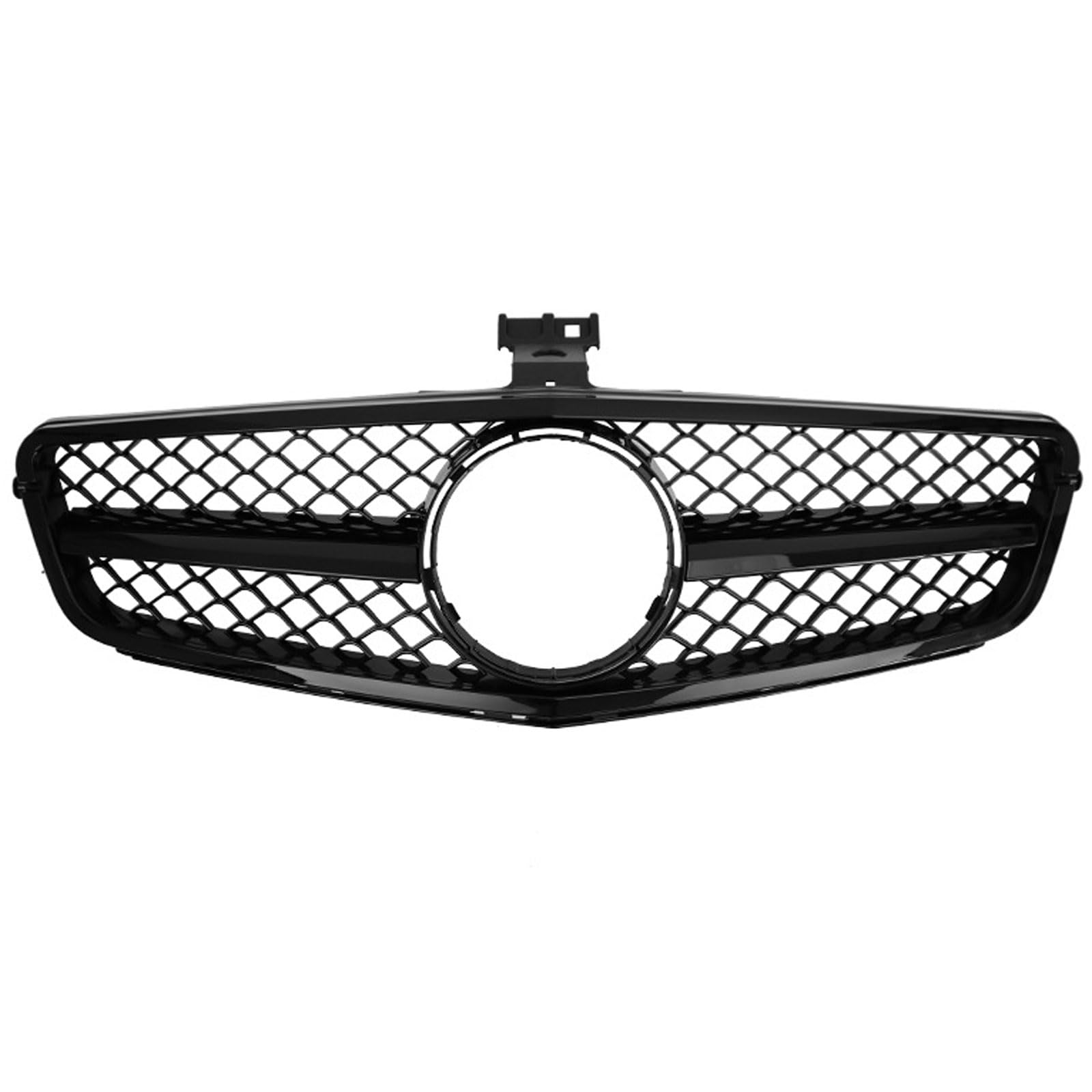 Auto Front Kühlergrill für Mercedes Benz C Class W204 AMG C200 C300 2008 2009 2010 2011 2012 2013 2014, Frontstoßstange Kühlergrille Radiator Grille, Auto Tuning Zubehör,Black von WYXFCBF