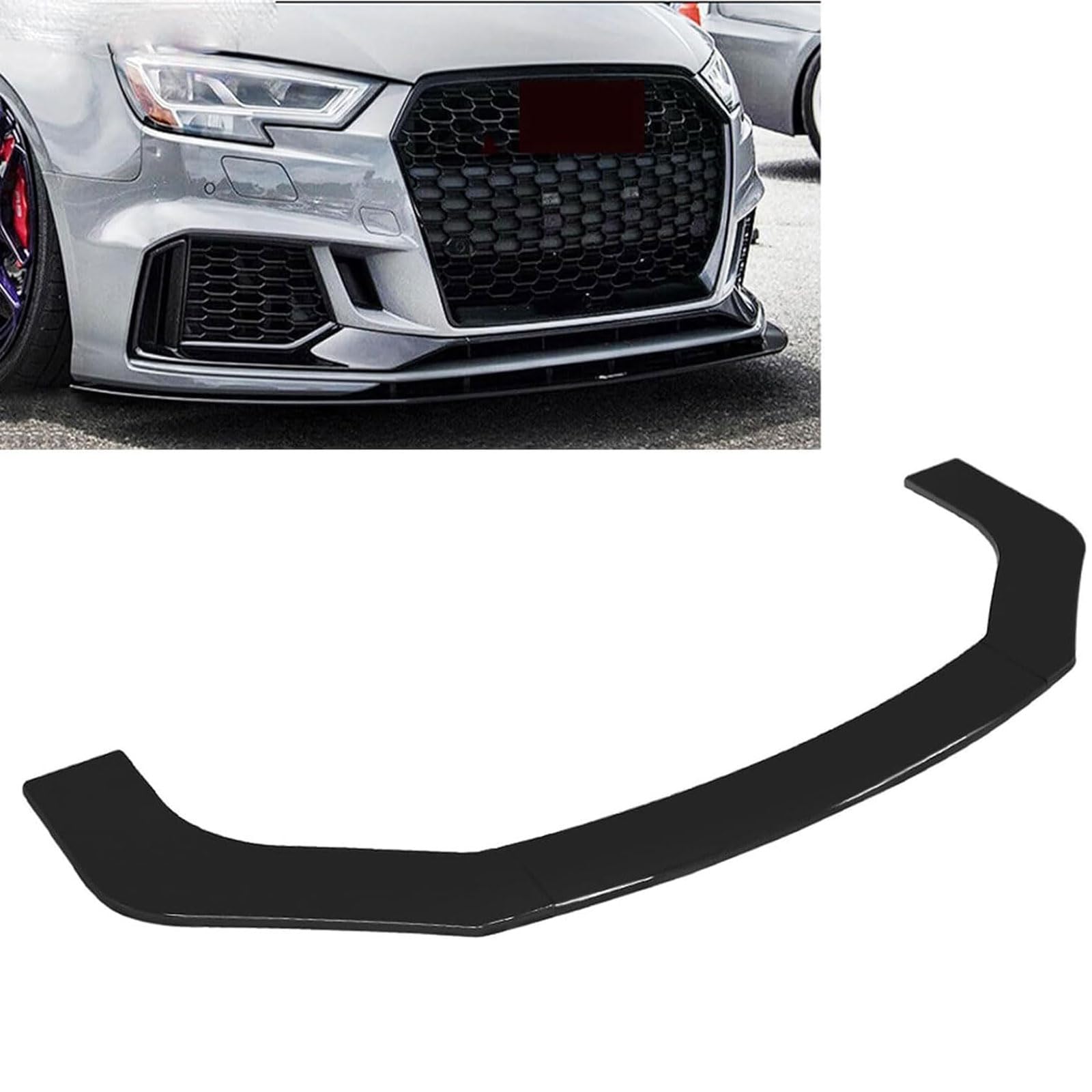 Auto Frontspoiler für Audi RS6 C8 Avant Wagon Estate 2019 2020 2021 2022, Frontstoßstange Spoiler Lippe Diffusor Frontlippe Splitter Body Kit, Auto Tuning Zubehör,Bright Black-B von WYXFCBF