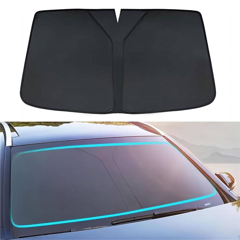 Sonnenschutz Auto Frontscheibe für VW Amarok/Beetle/Bora/Caddy/Corrado/EOS/Golf 2000-2023 2024, Faltbare Windschutzscheibe Sonnenblende Hitzeschutz UV Schutz, Autozubehör,Black von WYXFCBF