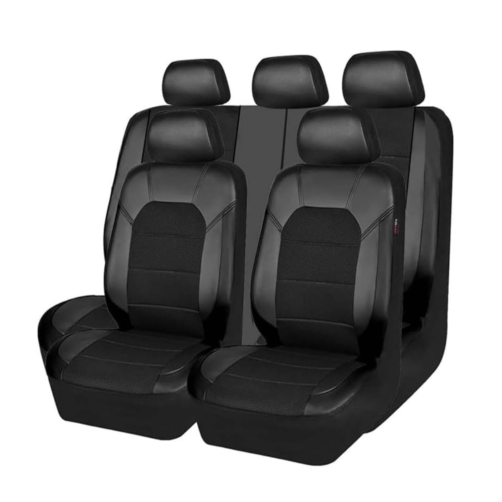 WYXFCBF 9 Stück Sitzbezüge Auto für VW Golf VII 7|Golf 7 GTE/Golf GTD 2011-2020, Autositzbezüge Bequem Atmungsaktiv Leder Sitzschoner Innenraum Zubehör,Black von WYXFCBF