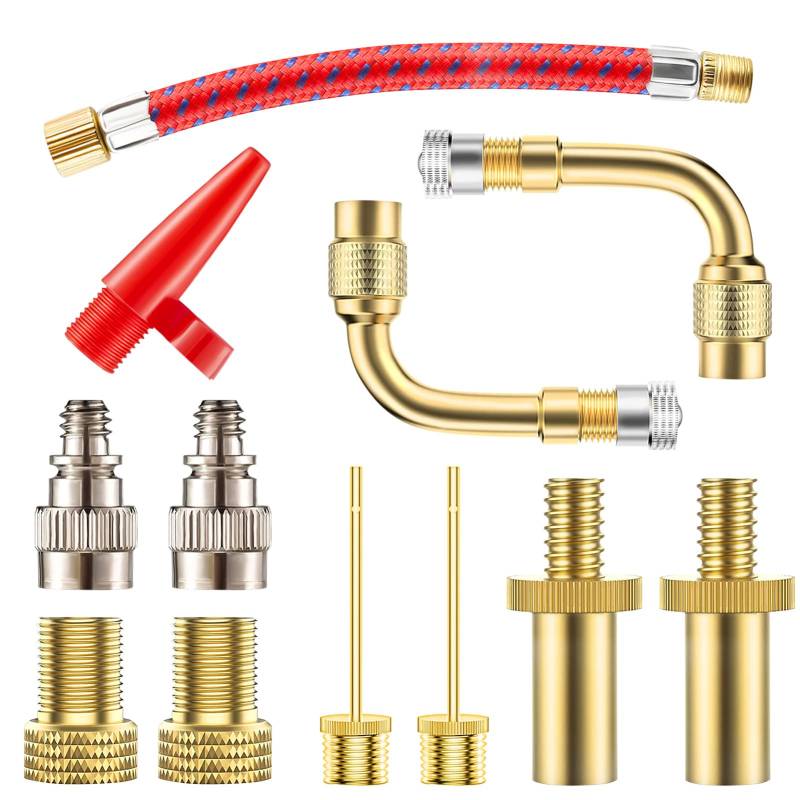 WZDTNL Fahrradventil Adapter, 12 Stück Französisches Dunlop Ventil Adapter AV DV SV Fahrrad Ventiladapter Fahrrad Autoventil Luftpumpen Adapter Fahrrad Ventil Set für Kompressor Fahrradpumpe Luftpumpe von WZDTNL