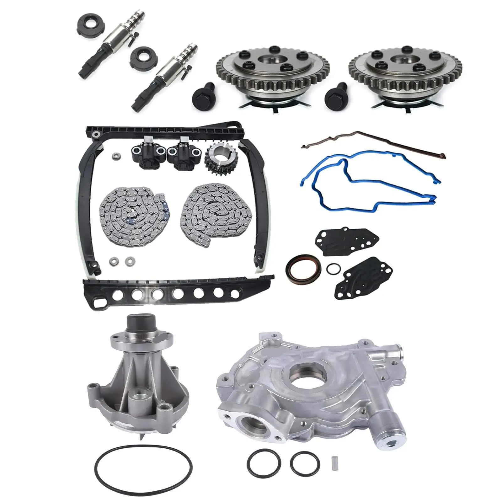 AP03 Compatible Timing Chain Kit mit Ölwasserpumpe und Abdeckdichtung Kompatibel mit Expedition F-250 F-350 Super Duty Navigator 5.4L von WZZSKFYQ