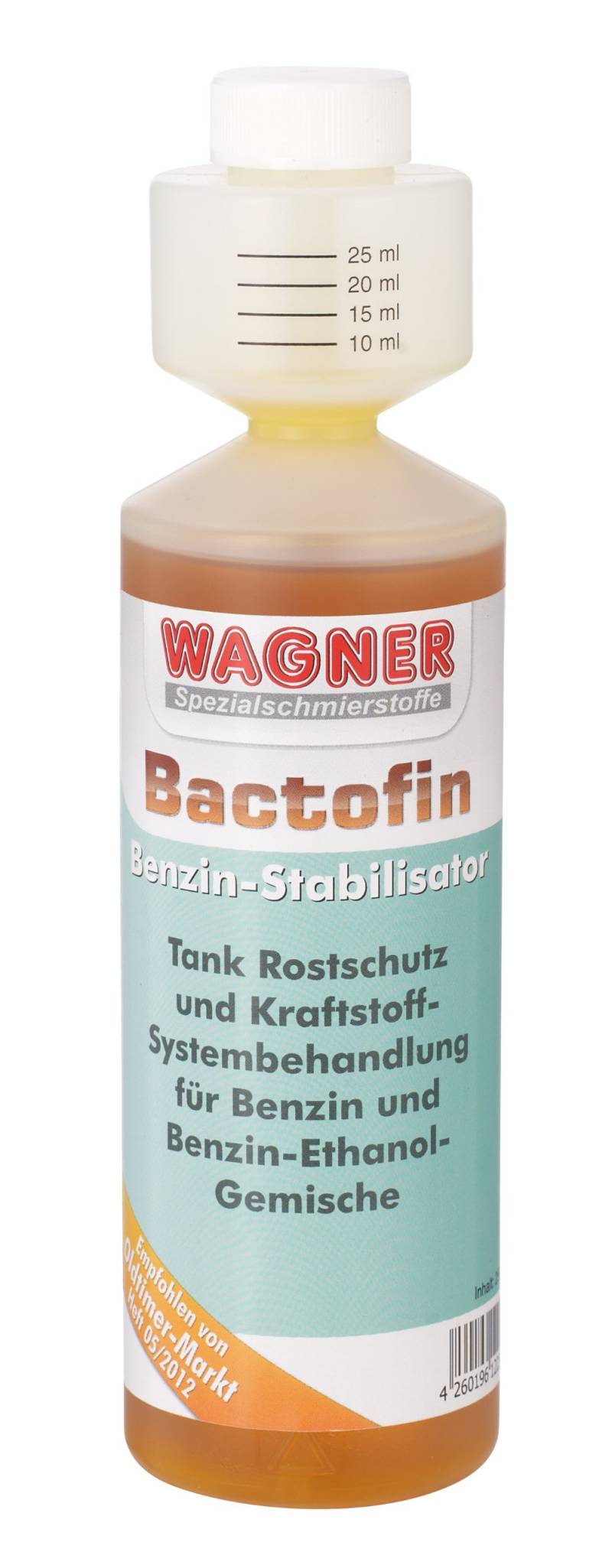 Wagner Bactofin Benzin Stabilisator für 2-&4-Takt-Otto-Motoren, Fahrzeuge Aller Art&Baujahre, Boote, Kleingeräte| Benzin Additiv Verhindert Korrosion&Verunreinigungen – für Überwinterung (250ml) von Wagner