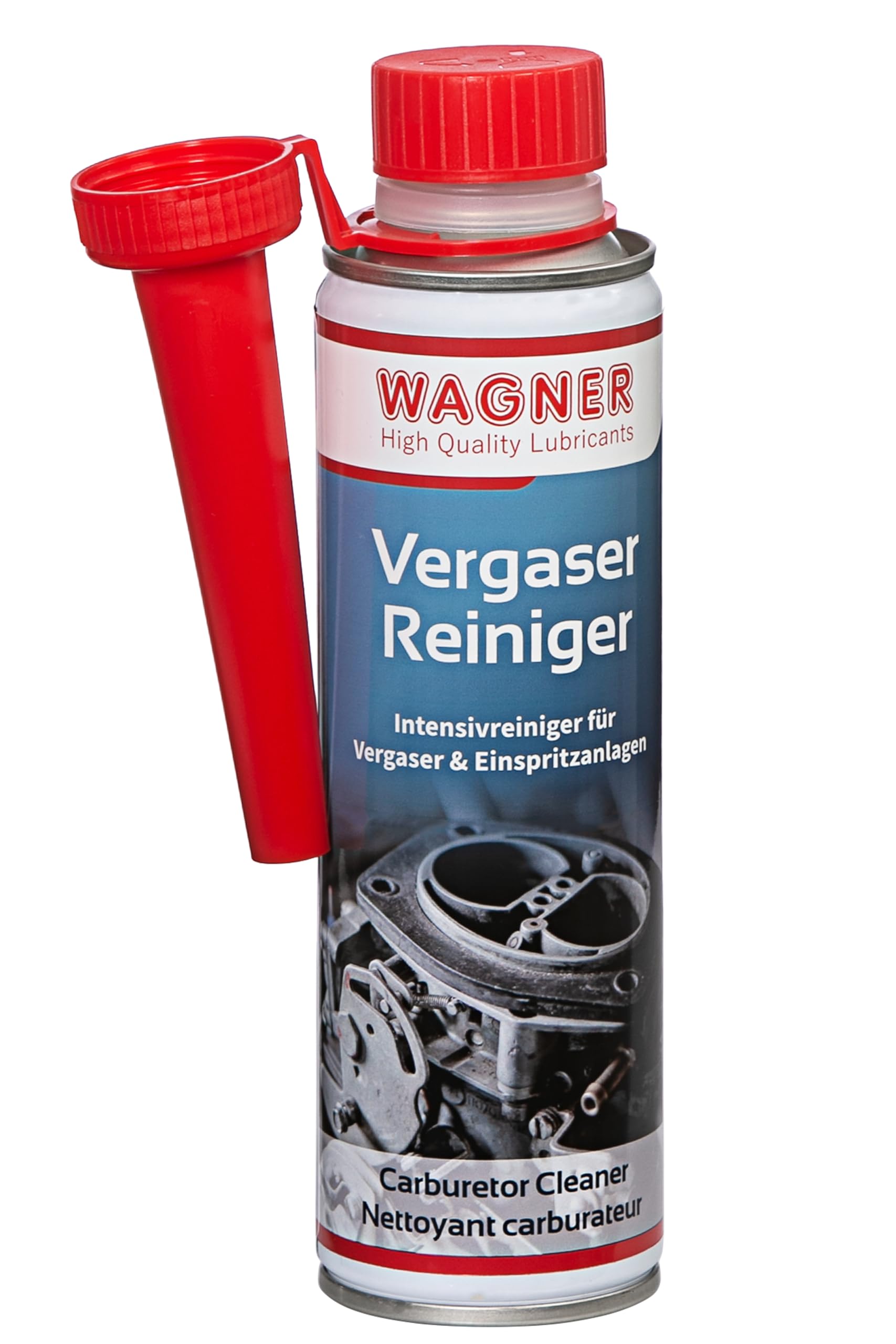 WAGNER Vergaserreiniger für Benzin-Motoren|Motorreiniger entfernt Ablagerungen,Verharzungen&Ölkohle in Ventilen,Vergasern,Kolben&Pumpen | Motorspülung für Old-&Youngtimer,Kleingeräte,Boote|300 ml von Wagner