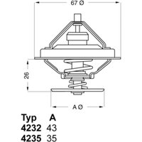 Thermostat, Kühlmittel WAHLER 4235.71D von Wahler