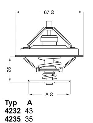 Thermostat, Kühlmittel Wahler 4235.80D von Wahler