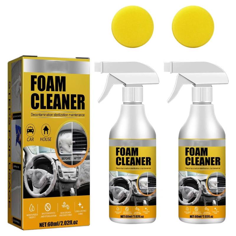 Wakasena Foam Cleaner for Car,Schaumreiniger für den Autoinnenraum Mehrzweck-Schaumreiniger Zum Entfernen von Autoschmutz, Staub und Flecken von Wakasena