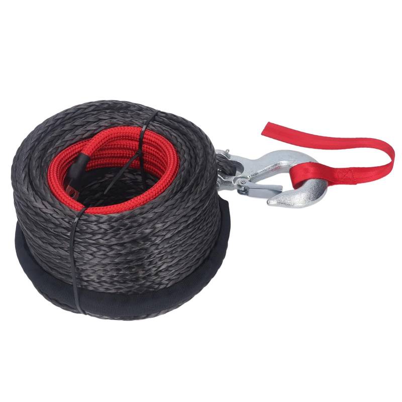 WINCH ROPE 10mm x 30m Synthetisches Seil mit Legierungsstahlhaken und Abriebfestigkeit, für Geländefahrzeuge, LKW, ATV, selbst Rettung, 18740 lbs von Wakects