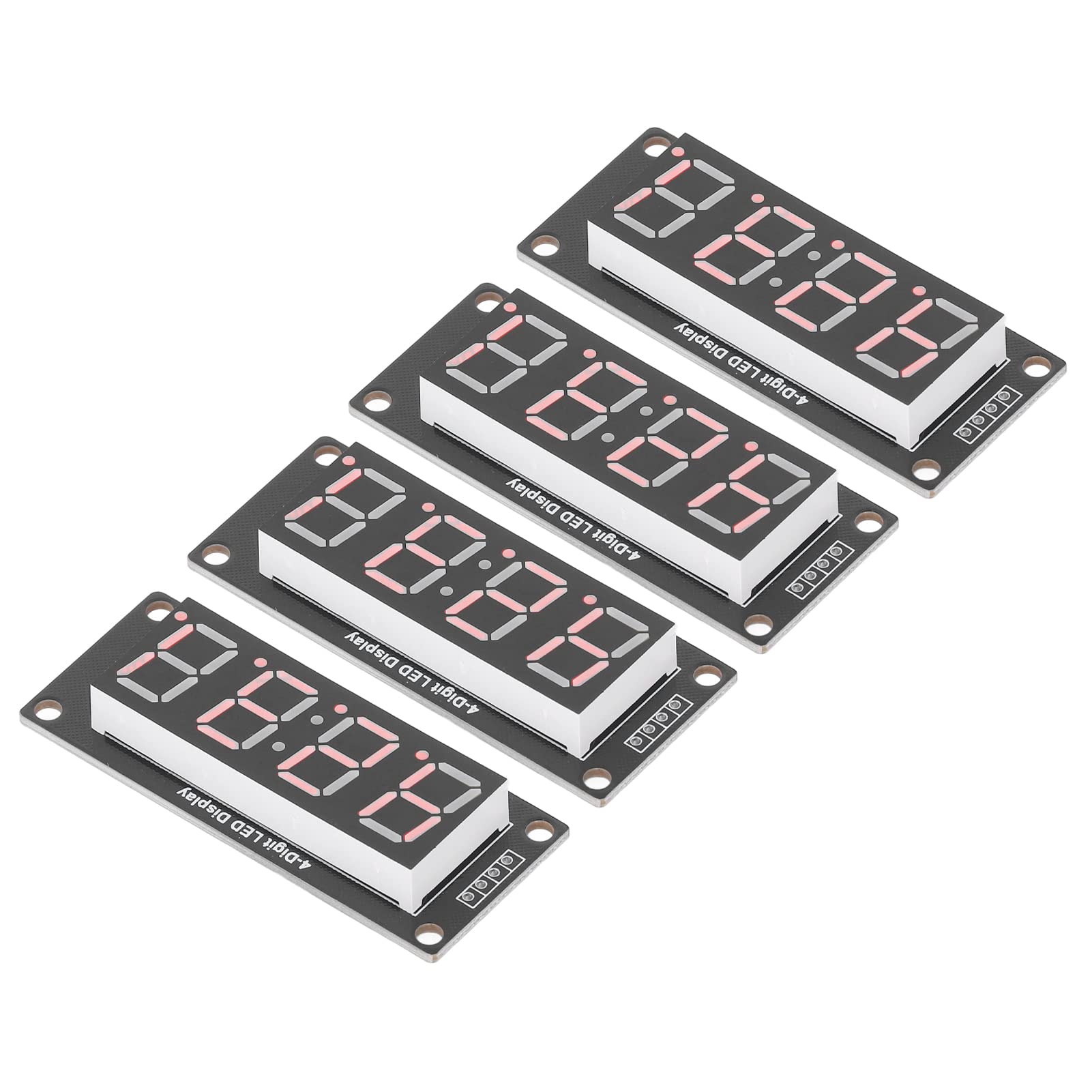 4 Set 4-stellige Digitale Röhre, 4-stellige Digitale Röhre, 4-stellige Röhre, LED-Anzeigetafel, 7-Segment-Uhrmodul TM1637, 0,56 Zoll (Rot MRA041D) von Walfront