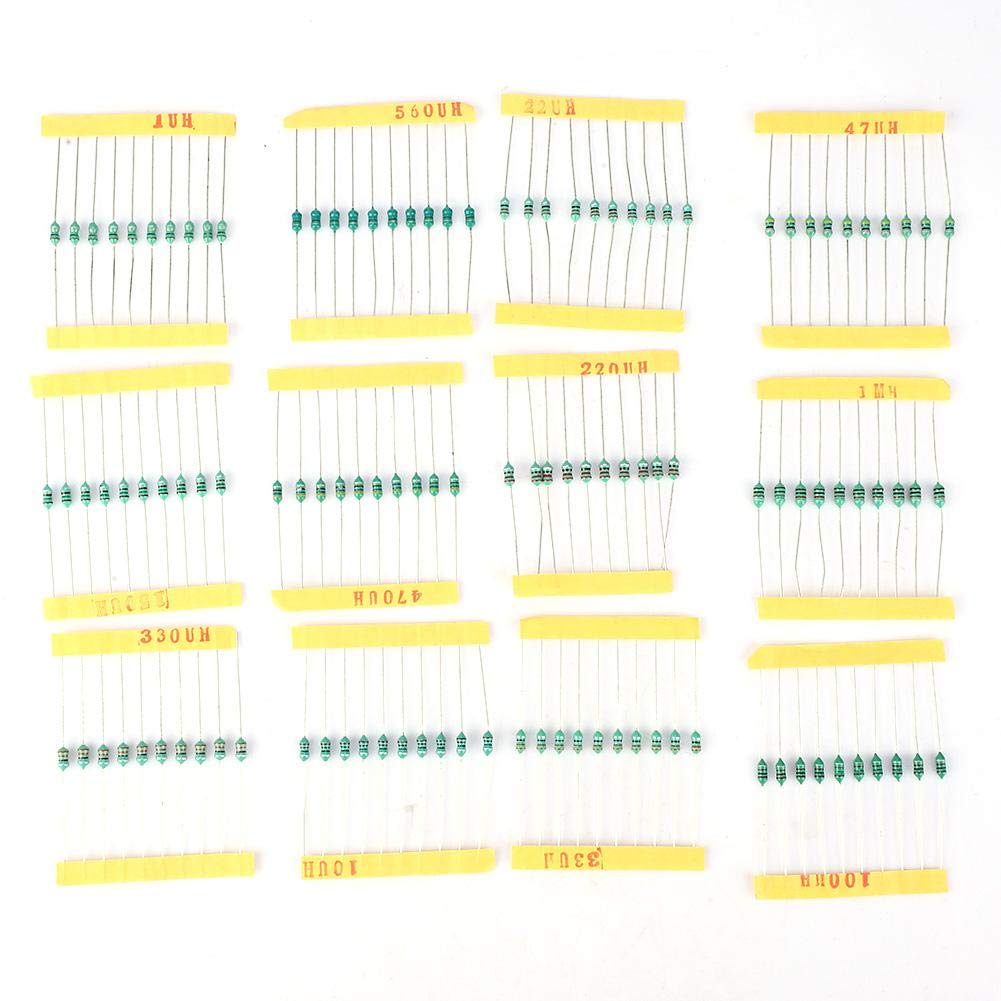 Induktor-Set, elektrische Induktion, Ringinduktor-Set, 1/4 W, Farbring, 12 Arten Induktivität, 1 UH~1 MH, 120 Stück von Walfront