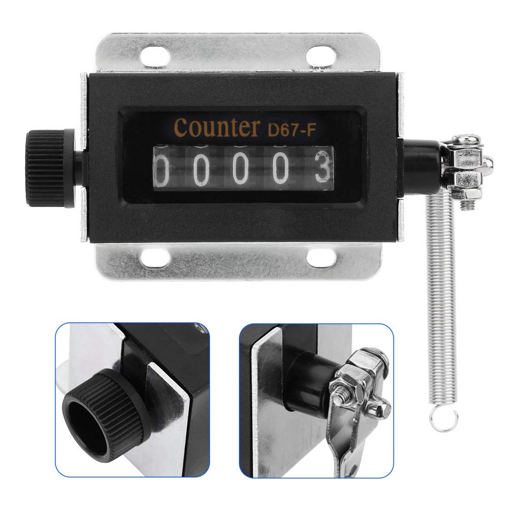 Mechanischer Handzähler, D67-F Drehzahlmesser, 5-stelliger Countdown Zähler mit manueller Rücksetzung von Walfront