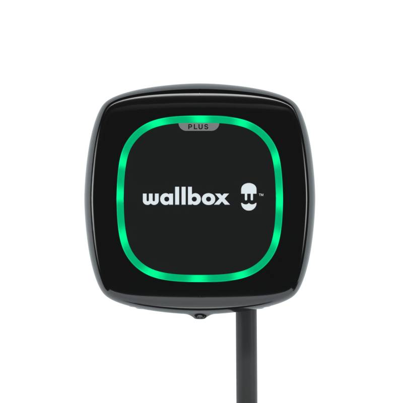 Wallbox Pulsar Plus Ladegerät für Elektrofahrzeuge. Mit einstellbarer Leistung von bis zu 22 kW. Ladekabel Typ 2. WLAN- und Bluetooth-Verbindung sowie OCPP-kompatibel. (Type 2-22 KW | 7m, Black) von Wallbox