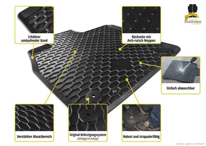 WALSER Fußmattensatz VW,SKODA,SEAT 50647 Autofußmatten von Walser