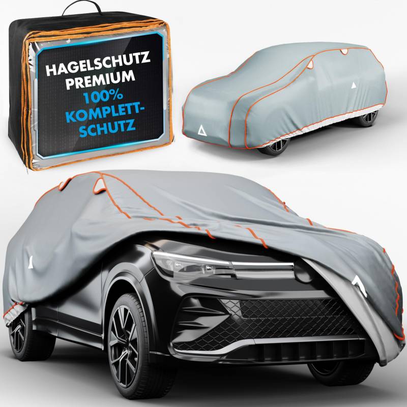 WALSER Hagelschutz Abdeckplane Auto, Auto Hagelschutzplane Perma Protect Complete, Abdeckplane Auto, Autogarage Abdeckung Größe 6 grau von Walser