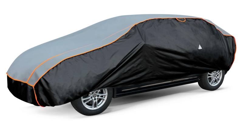 WALSER Hagelschutz Abdeckplane Auto, Autogarage Abdeckung, Abdeckplane Auto Basic, Auto Hagelschutzplane, Abdeckung Auto 100% Polyester, Auto Vollgarage, Auto Abdeckung PKW L - anthrazit-schwarz von Walser