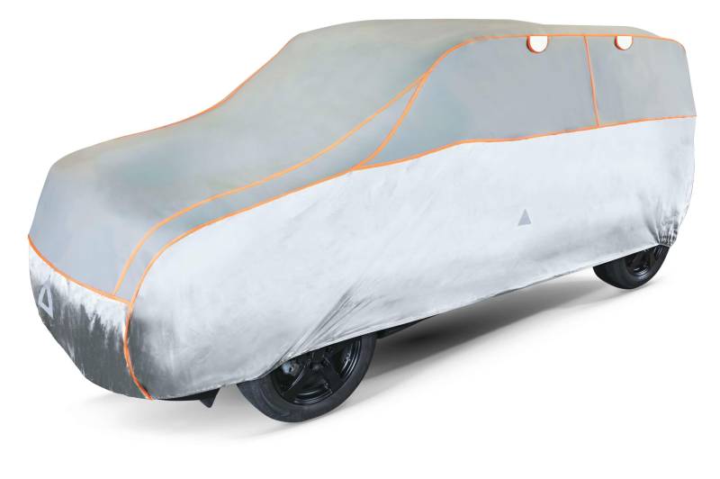 WALSER Hagelschutz Abdeckplane Auto, Autogarage Abdeckung, Abdeckplane Auto Basic, Auto Hagelschutzplane, Abdeckung Auto 100% Polyester, Auto Vollgarage, Auto Abdeckung SUV XL - grau-Silber von Walser