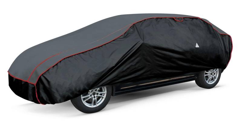 WALSER Hagelschutz Abdeckplane Auto, Autogarage Abdeckung, Abdeckplane Auto Pro, Auto Hagelschutzplane, Abdeckung Auto 100% Polyester, Auto Vollgarage, Auto Abdeckung Größe 2 - anthrazit-schwarz von Walser