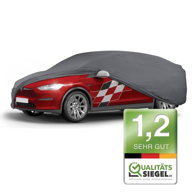 WALSER Premium Abdeckung Auto Indoor Stretch Plus Qualitätssieger Sehr Gut* Autoabdeckung Winter Autogarage Abdeckung Autoplane Winter Autogarage Abdeckung Winter Auto Abdeckplane Kombi XL anthrazit von Walser