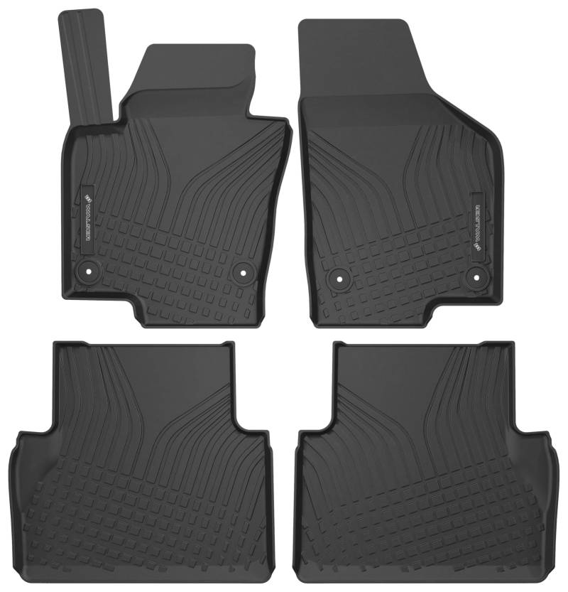 WALSER Premium Fussmatten Auto kompatibel mit Seat Alhambra (710, 711) 2010-2022, VW Sharan (7N1, 7N2) 2010-2022, 100% passgenaue Gummimatten Auto - Made in EU, robuste Fußmatten Auto, Auto Fußmatten von Walser