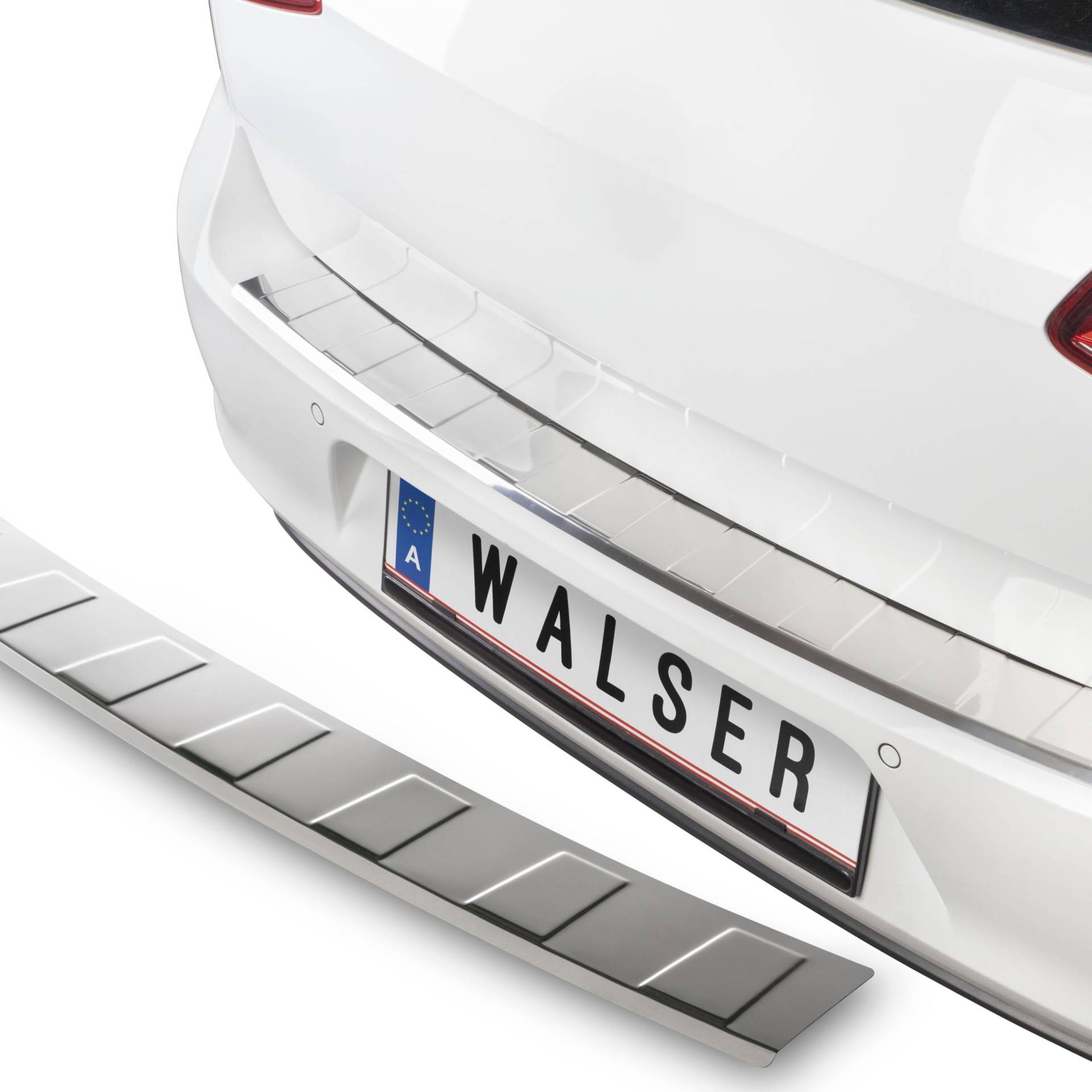 Walser Premium Ladekantenschutz kompatibel mit Citroen C5 III Break (RW) 02/2008-2017, 100% maßgeschneiderter Kantenschutz Edelstahl Proguard, Kofferraum Stoßstangenschutz Auto Made in Europa Silber von Walser