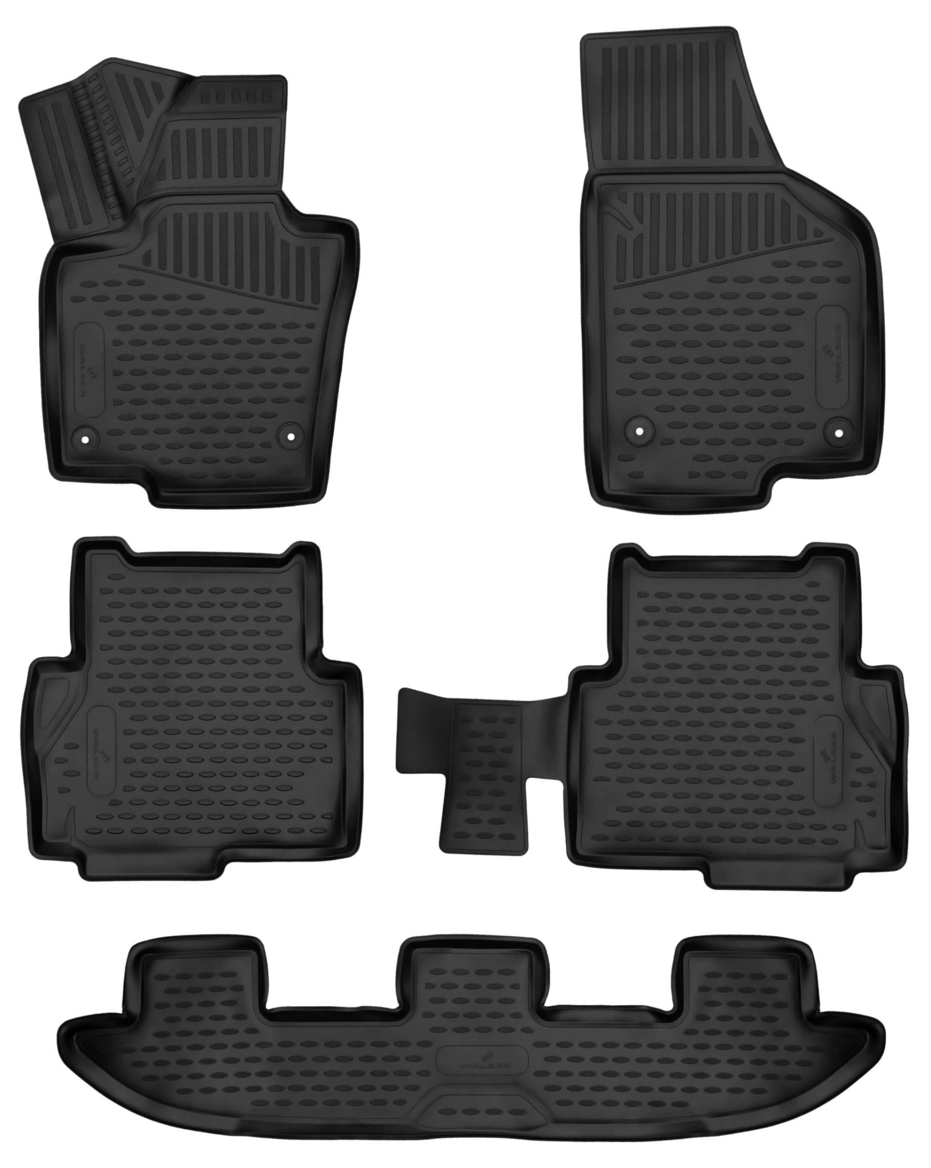 Walser XTR Gummi Fussmatten Auto kompatibel mit VW Sharan/Seat Alhambra (710, 711) 2010-2022, 100% passgenaue Auto Fußmatten, robuste Universal Fußmatte Auto, Gummimatten Auto, Auto Fussmatten Gummi von Walser