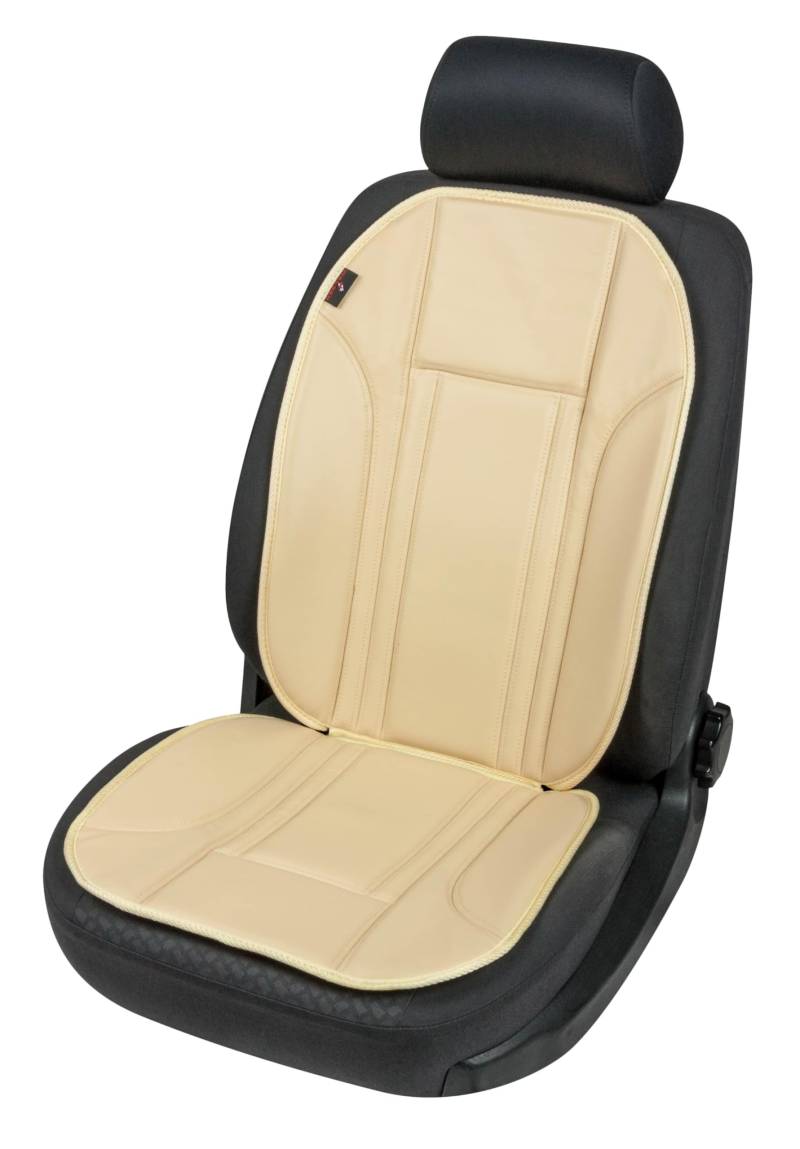 Walser Premium Auto-Sitzaufleger Ravenna, Auto-Sitzauflage, Sitzschoner-PKW universal, Autositzschoner aus Kunstleder, Auto-Schutzunterlage beige von Walser