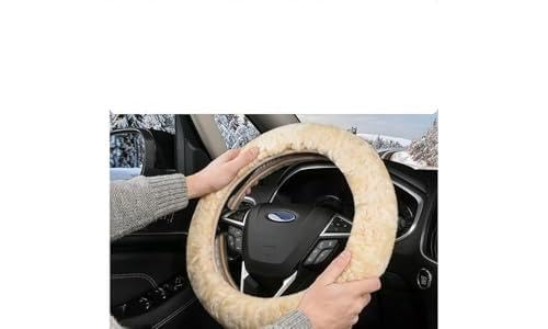 WALSER Lammfell Lenkradbezug Auto, 100% Lammfell Lenkradschutz Auto, Auto Lenkradbezug, Lenkradbezug Fell, Lenkrad Bezug, Auto Winter Zubehoer, Lenkradbezug Winter, Lenkrad Wärmer beige 19543 von Walser