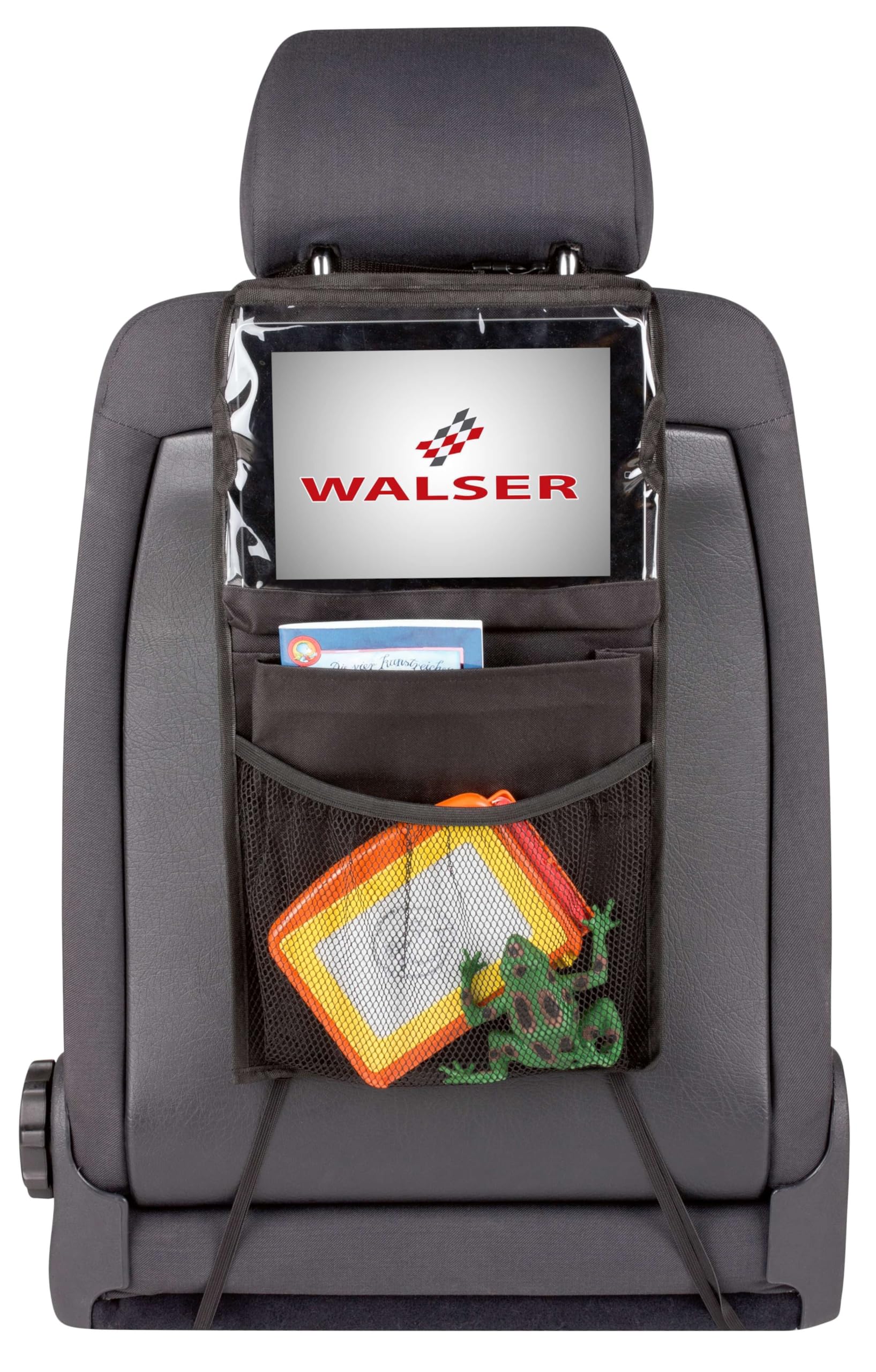 Walser Rücksitztasche Midi mit Tablet-Halter, Auto-Organizer, Rücksitztasche, Tablet-Halter-Auto, Utensilientasche-Auto schwarz von Walser