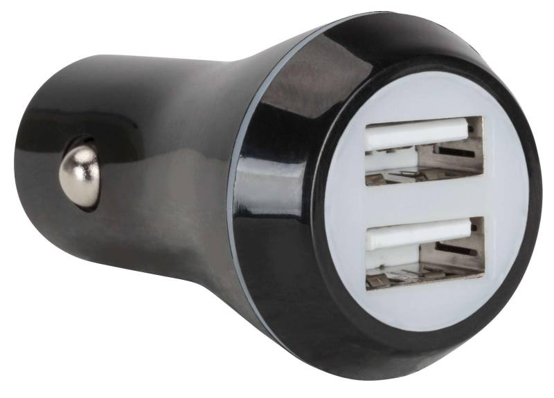 Walser Autoladegerät Smart Charge Basic Plus, KFZ-Ladegerät mit 2 USB-Anschlüssen, 2 Port-USB-Adapter 12/24V schwarz 16207 von Walser