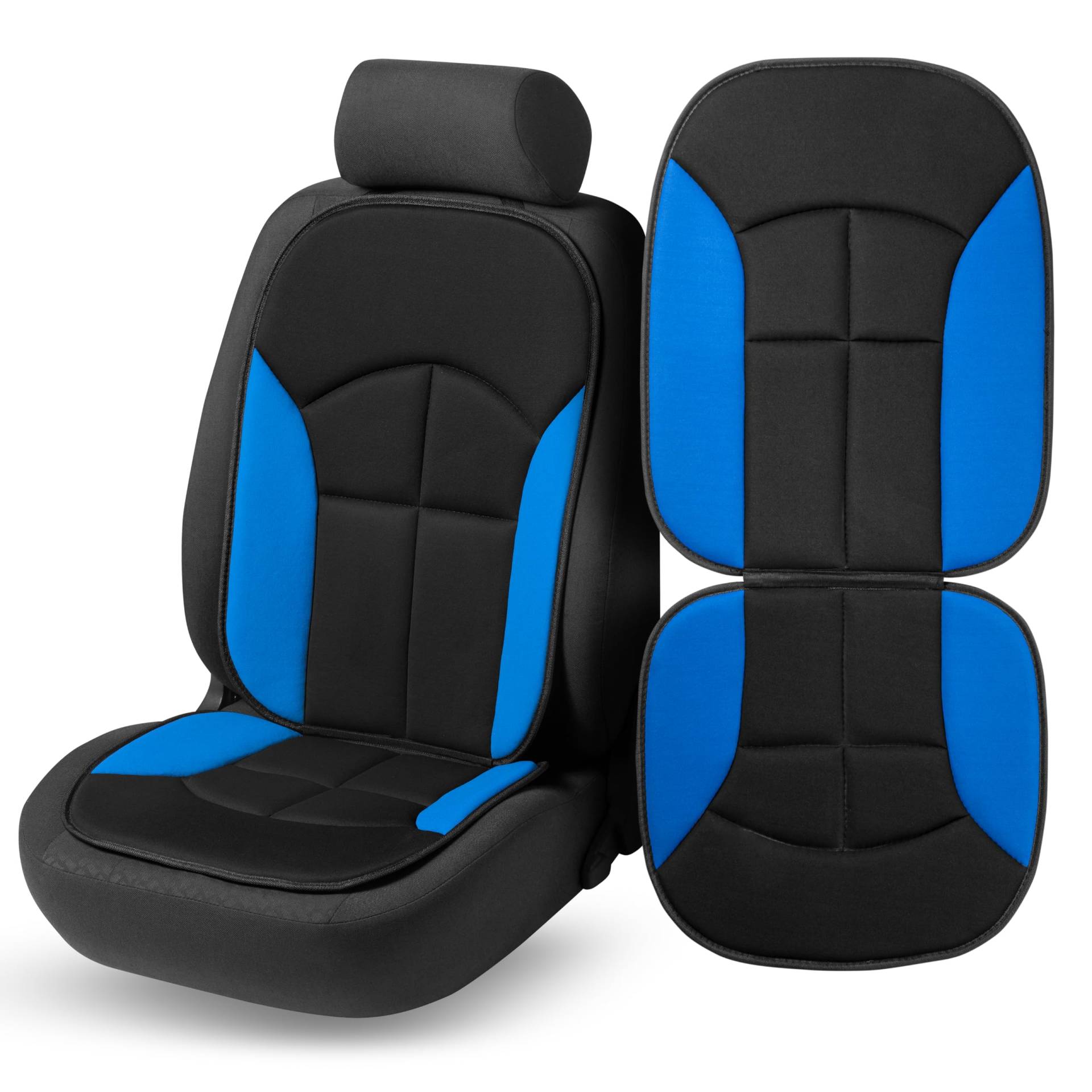 Walser Auto-Sitzaufleger Novara, Auto-Sitzauflage, Sitzschoner-PKW universal, Autositzschoner, Auto-Schutzunterlage, Sitzschoner-LKW schwarz/blau von Walser