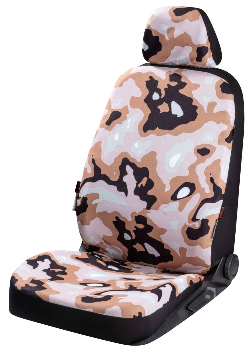 Walser Autositzbezug Camouflage, 1 Vordersitzbezug, Universal PKW-Einzelsitzbezug, Auto-Schonbezug Camouflage-Design, Motiv Sitzbezug, Design Autositzschoner von Walser