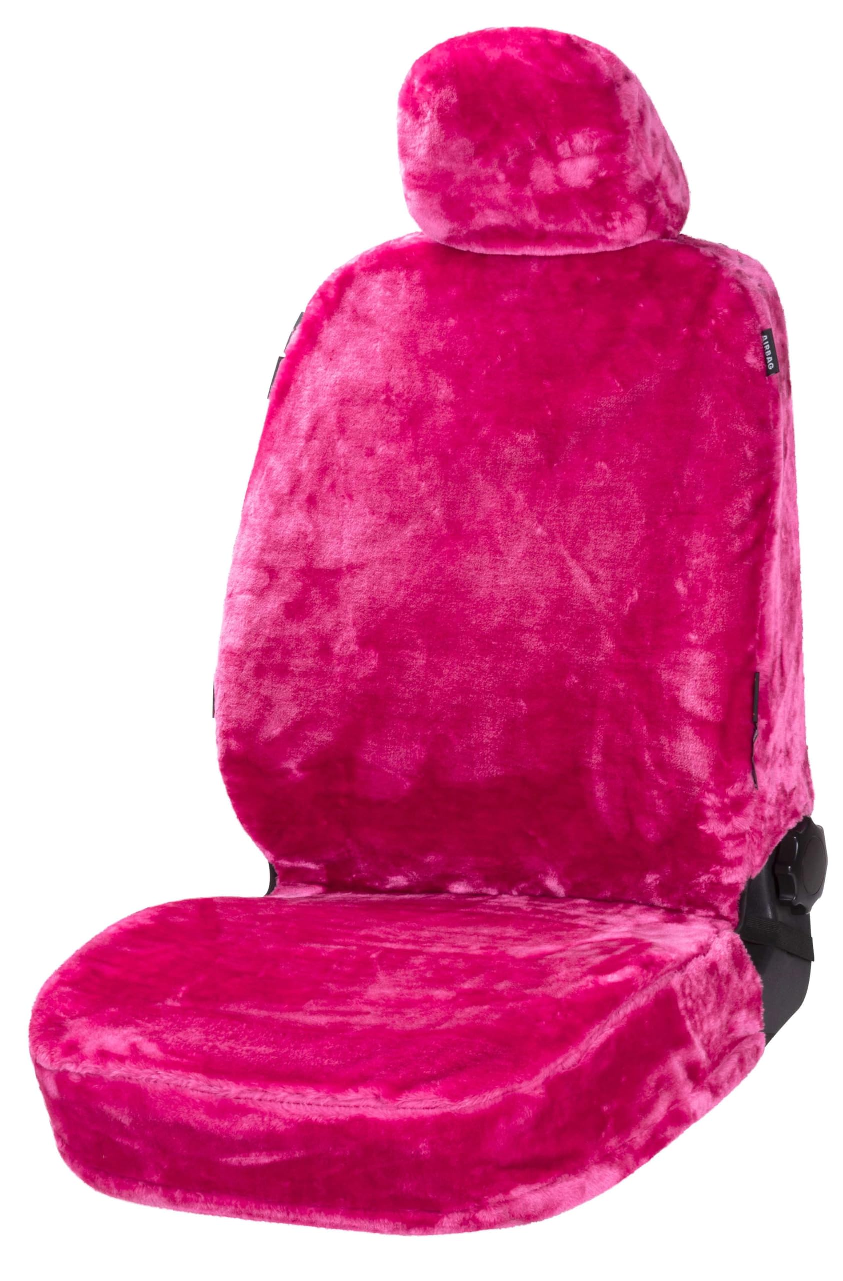 Walser Autositzbezug Teddy, Sitzbezug Kunstfell, Auto-Schonbezug in Lammfell-Optik, Flauschiger Plüsch-Schonbezug vegan pink von Walser