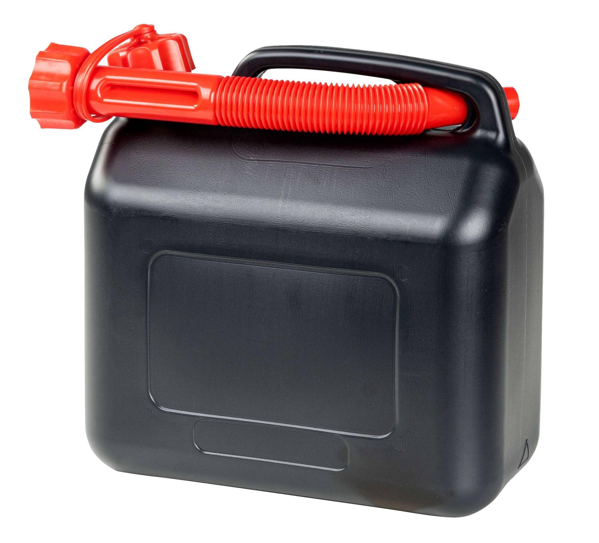 WALSER Benzinkanister 5 Liter, Krafstoffkanister UN-geprüft mit Ausgießer, Reservekanister mit Sicherheitsverschluss, Diesel-Kanister schwarz/rot von Walser