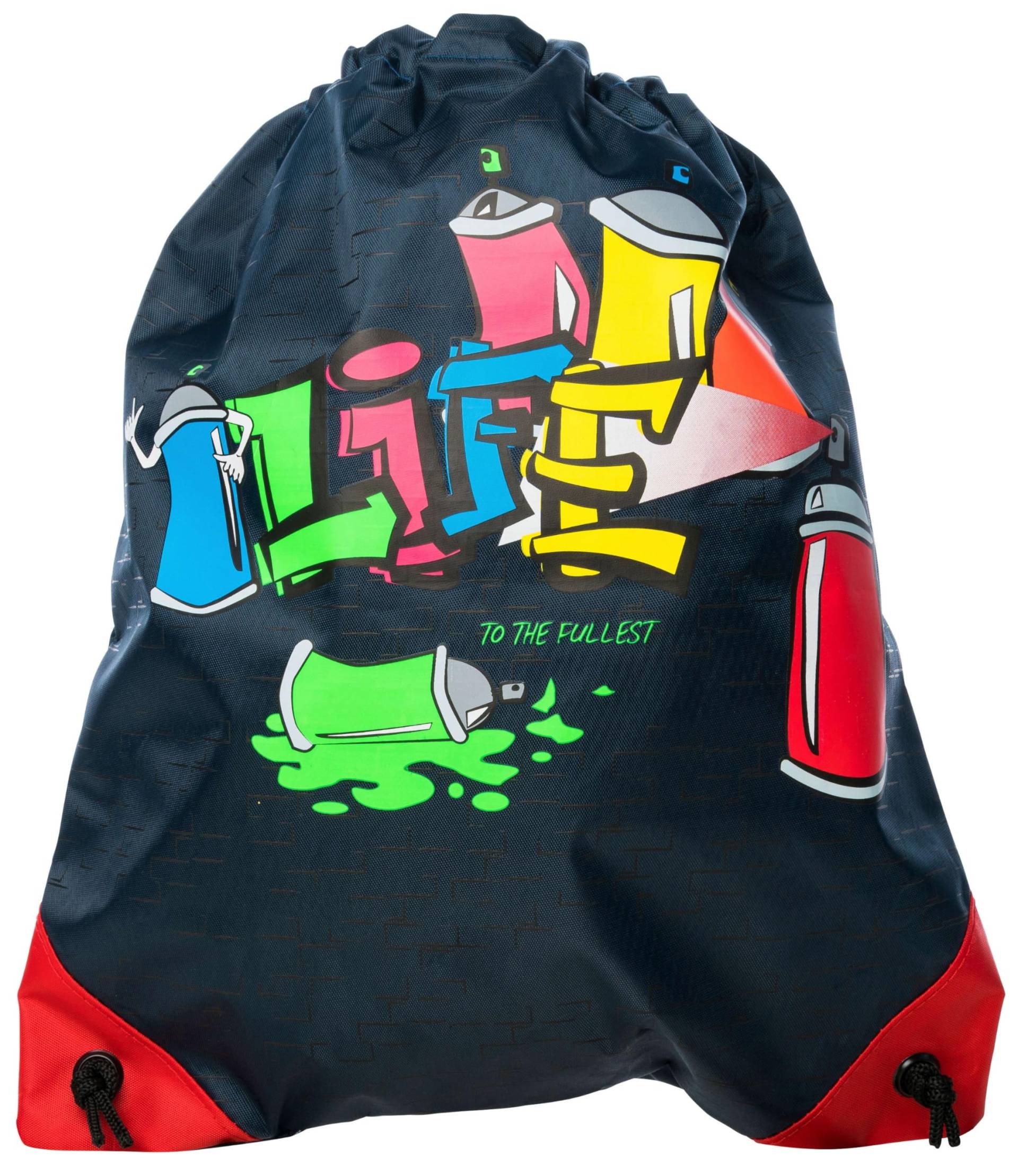 Walser Kinder-Turnbeutel Graffiti, Reisebeutel-Kinder, Sportbeutel, Gymsack, Schuhbeutel für Kinder 39x33,5cm blau von Walser