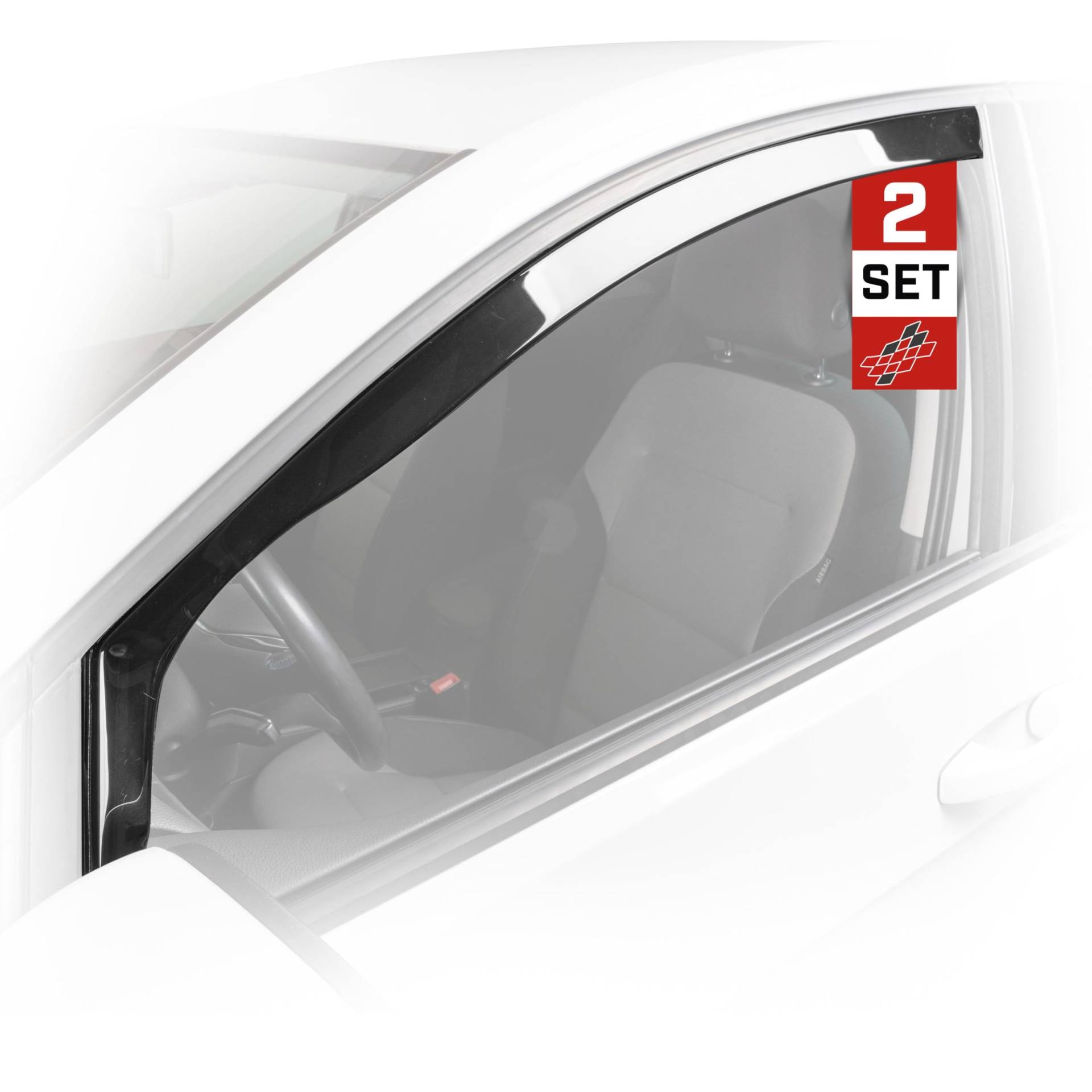 Walser Premium Auto Windabweiser kompatibel mit Nissan Qashqai II SUV 11/2013-Heute, Passform Regenabweiser Set für Fahrer- und Beifahrerseite, Auto Windabweiser 2 STK. von Walser