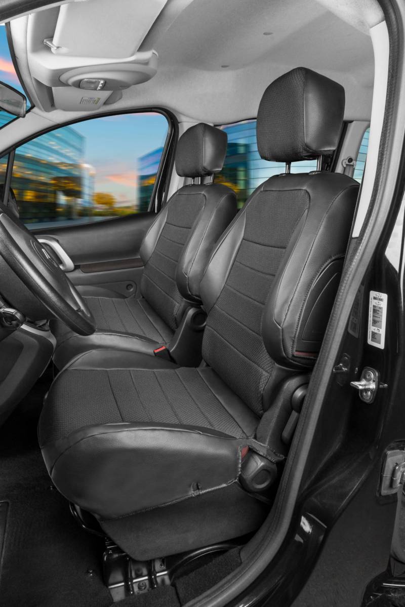 Walser Premium Transporter Sitzbezüge Auto kompatibel mit Ford Transit Custom 2012-Heute, 2 Einzelsitzbezüge vorne, Auto Sitzbezüge, Sitzschoner Auto, Auto Sitzauflagen Set für Van von Walser