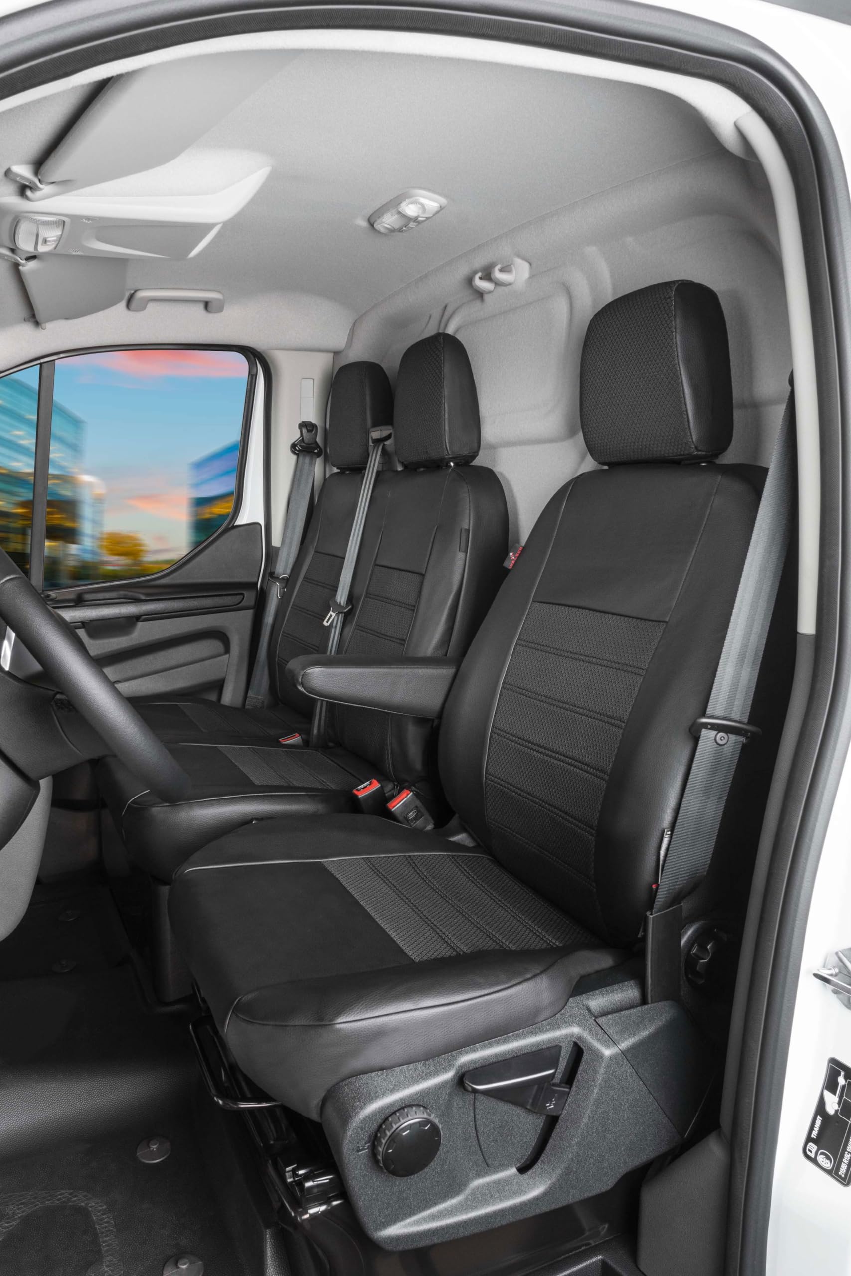 Walser Premium Transporter Sitzbezüge Auto kompatibel mit Ford Transit 2013-Heute, Einzelsitzbezug + Doppelbankbezug vorne, Auto Sitzbezüge, Sitzschoner Auto, Auto Sitzauflagen Set für Van von Walser