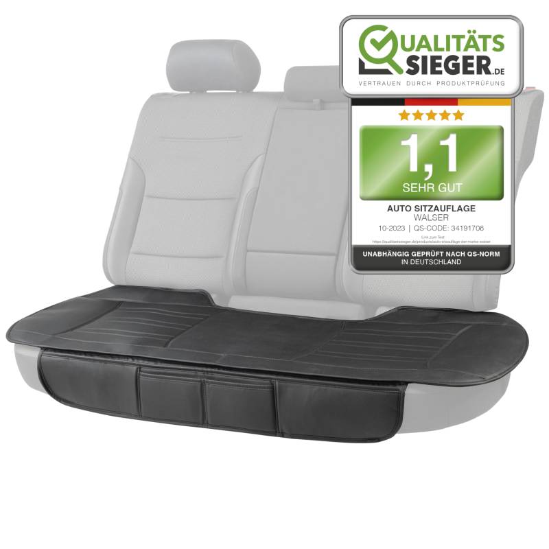 Walser Sitzauflage Auto Fernando, Autositzauflage Rückbank, Auto Sitzauflagen 1 Stück, Autositzschoner Rückbank Kunst Leder, Autositz Auflage, Autositzkissen Rückbank, Car Seat Cover schwarz von Walser